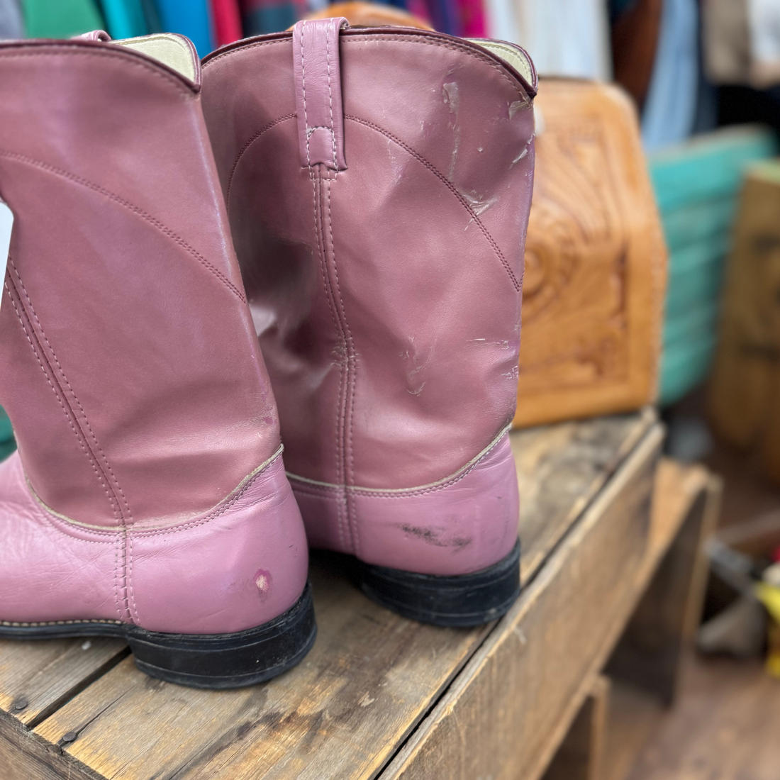 Vintage ACME Pink Cowboy Boots