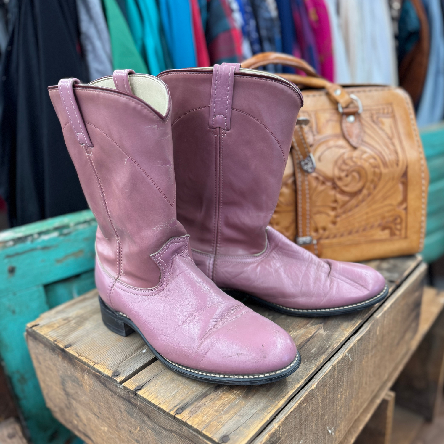 Vintage ACME Pink Cowboy Boots