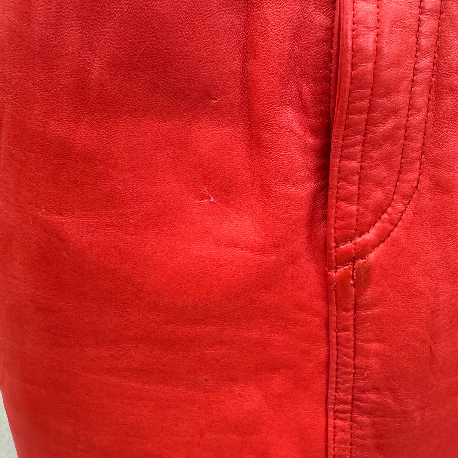 Vintage Red Pioneer Wear Leather Skirt