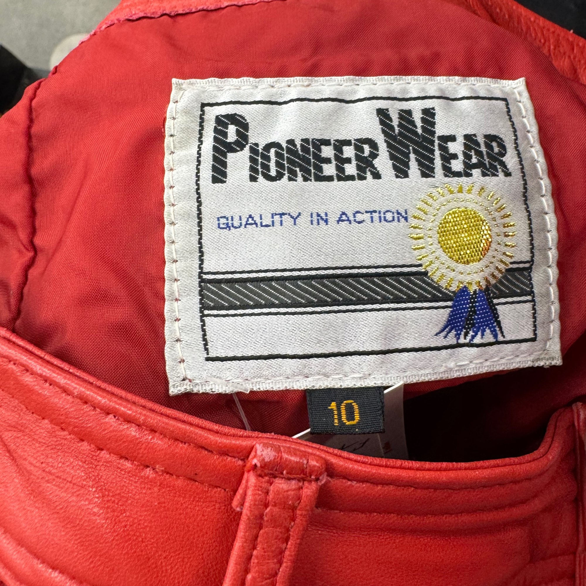 Vintage Red Pioneer Wear Leather Skirt