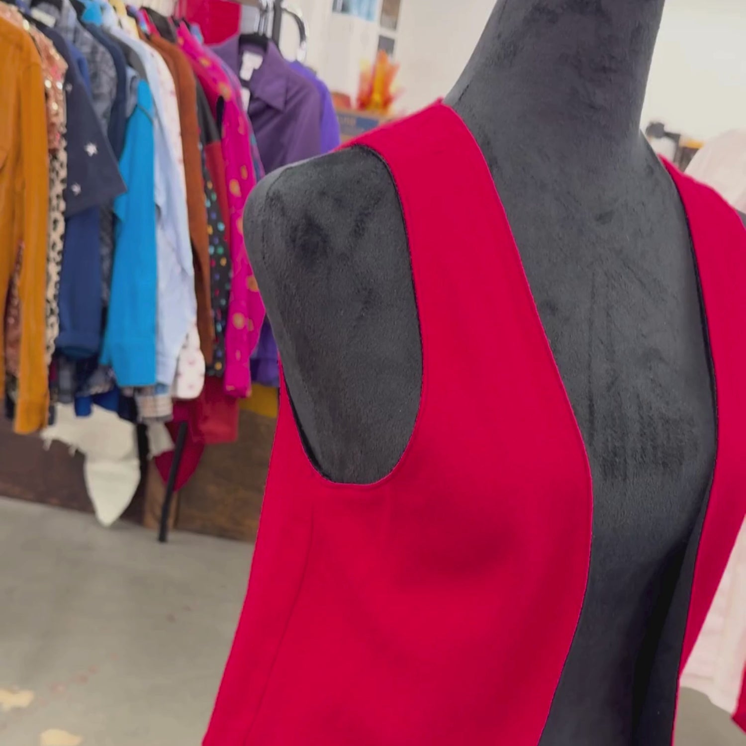 Vintage Handmade Reversible Red/Black Vest