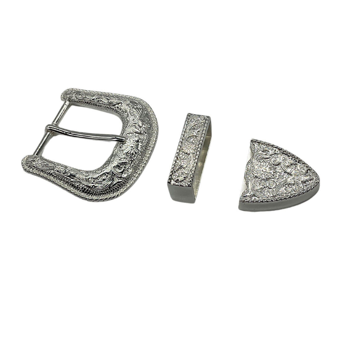 1 1/2&quot; Western Floral Buckle Silver