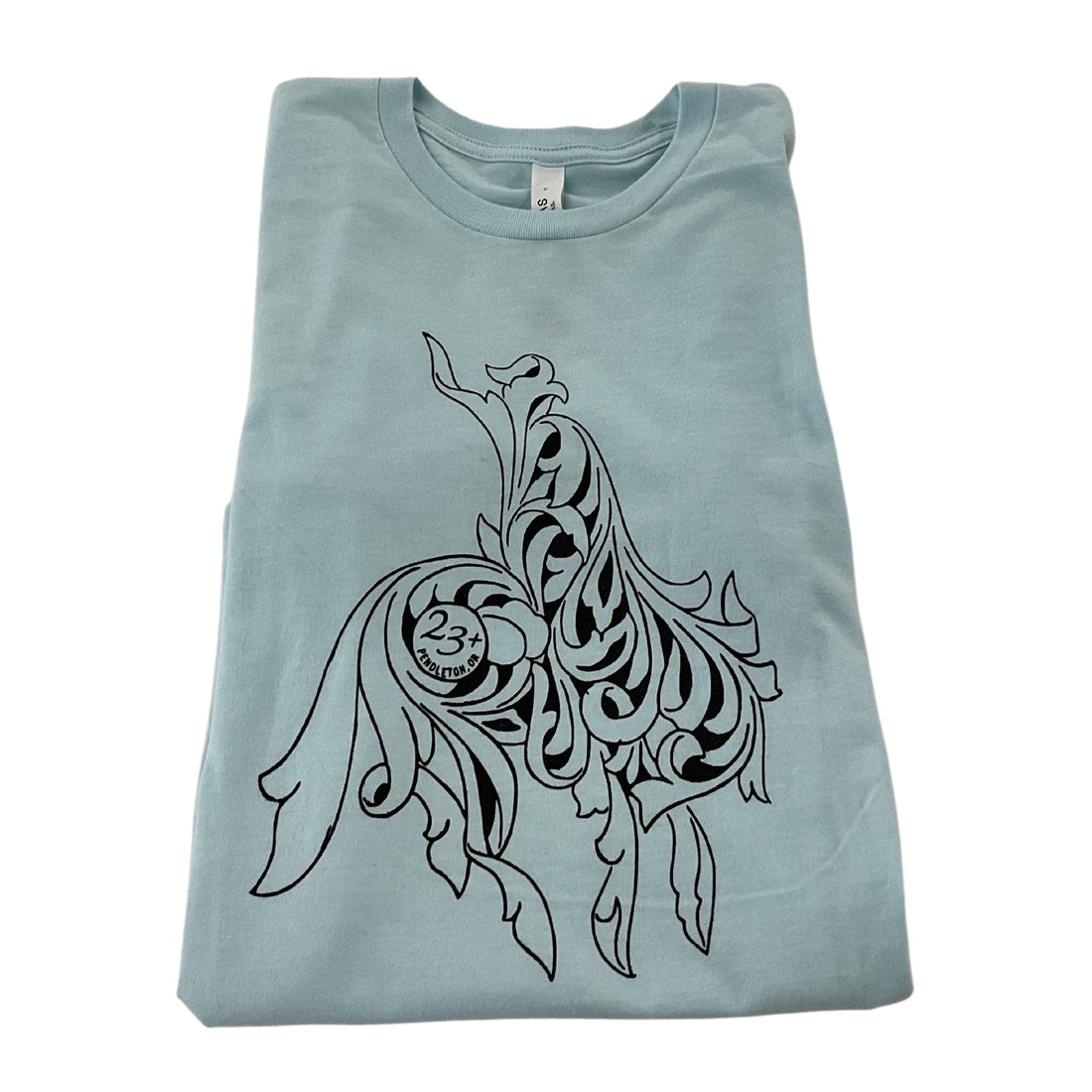 Specialty Pattern T-Shirt - Bucking Horse - Light Blue