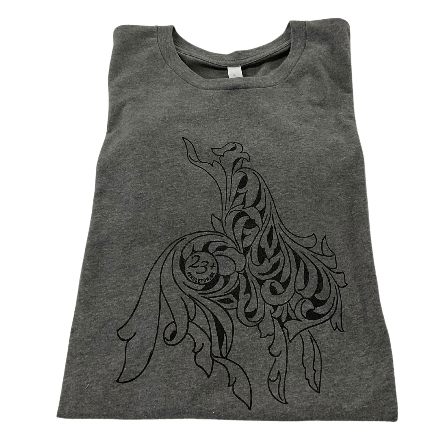 Speciality Pattern T-Shirt - Bucking Horse - Grey