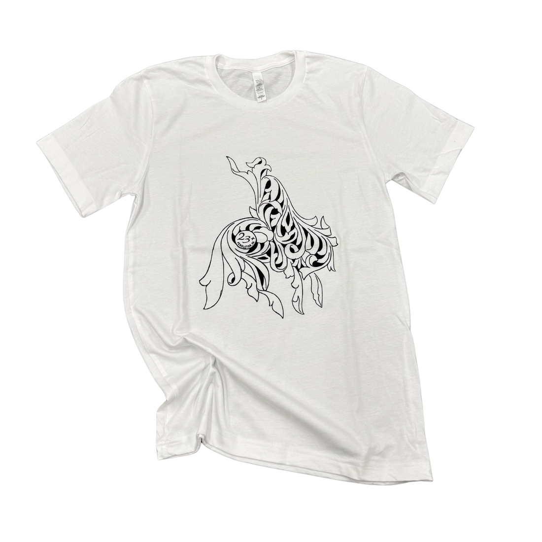 Specialty Pattern T-Shirt - Bucking Horse - White