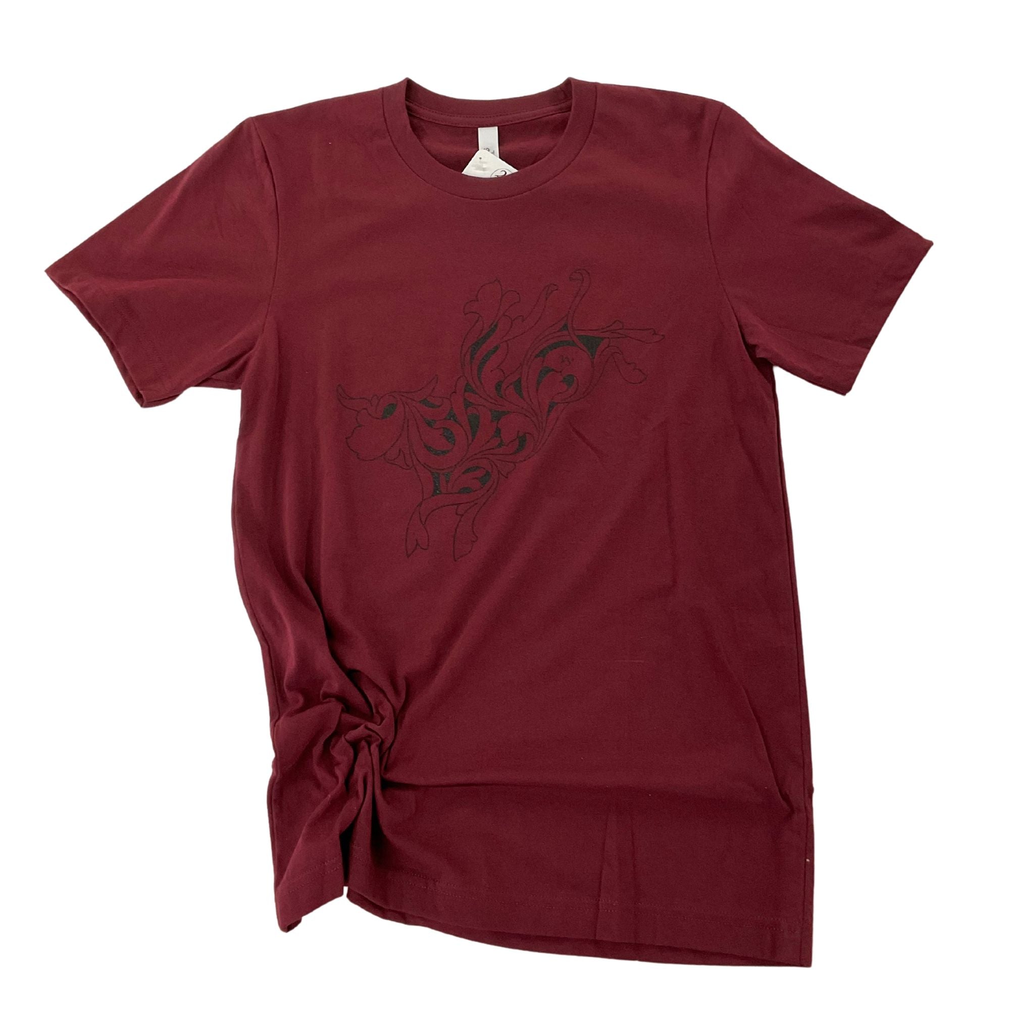 Speciality Pattern T-Shirt - Bull Rider - Burgandy