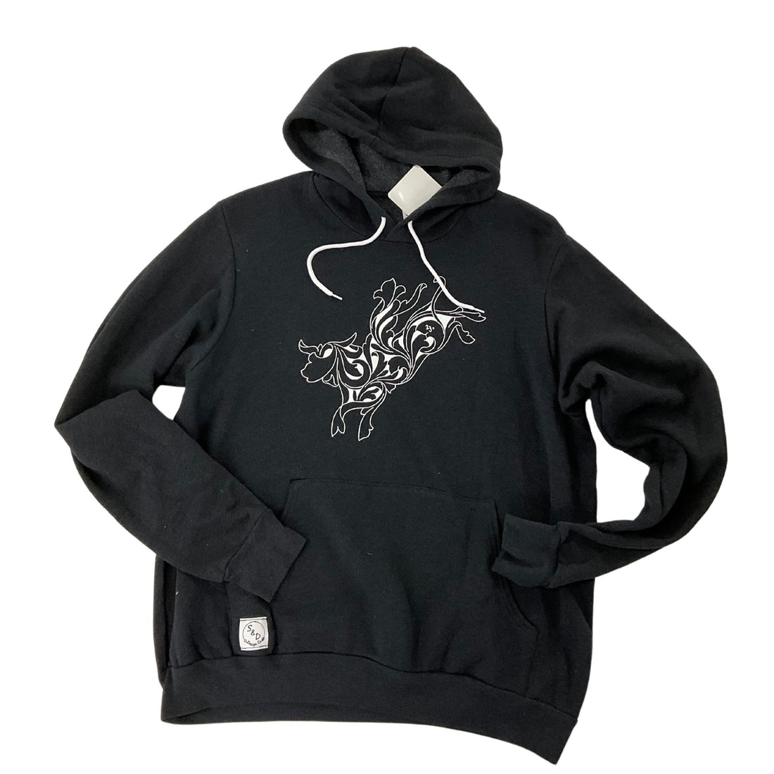 Speciality Pattern Hoodie Sweatshirt - Bull Rider - Gray