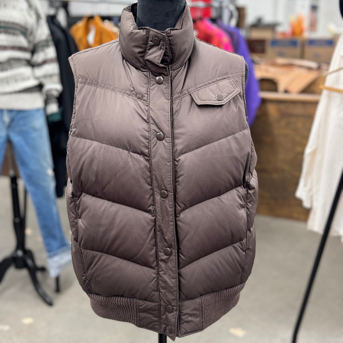 Gap Blue Label Dark Brown Puffy Vest