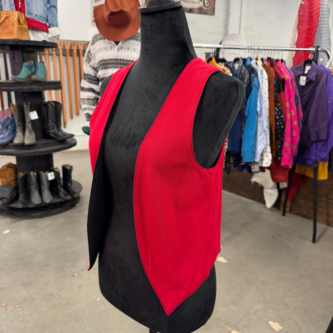 Vintage Handmade Reversible Red/Black Vest