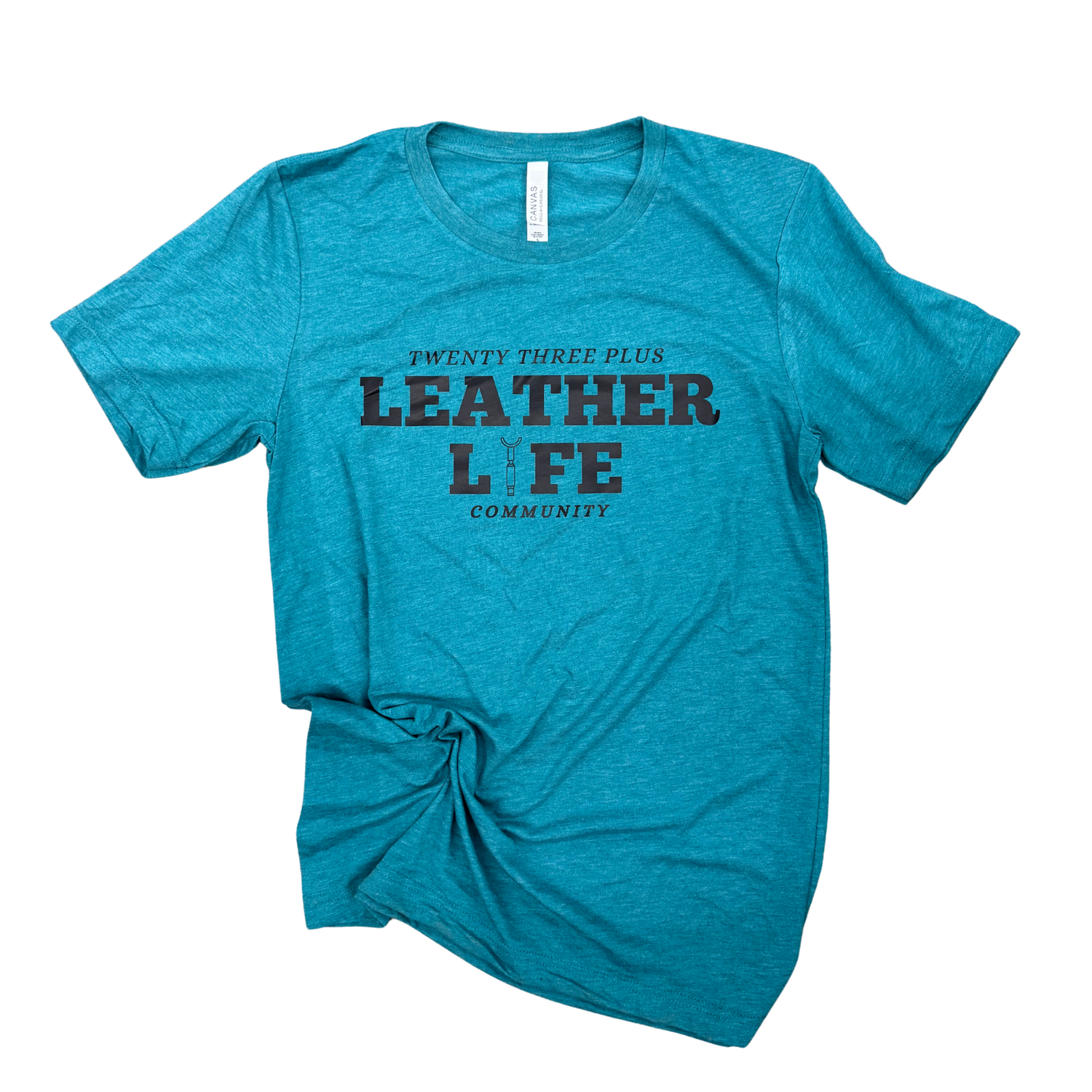 Leather Life Community T-Shirt- Teal