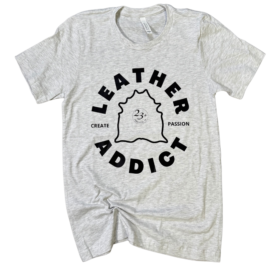 Leather Addict T-Shirt- Heather Gray