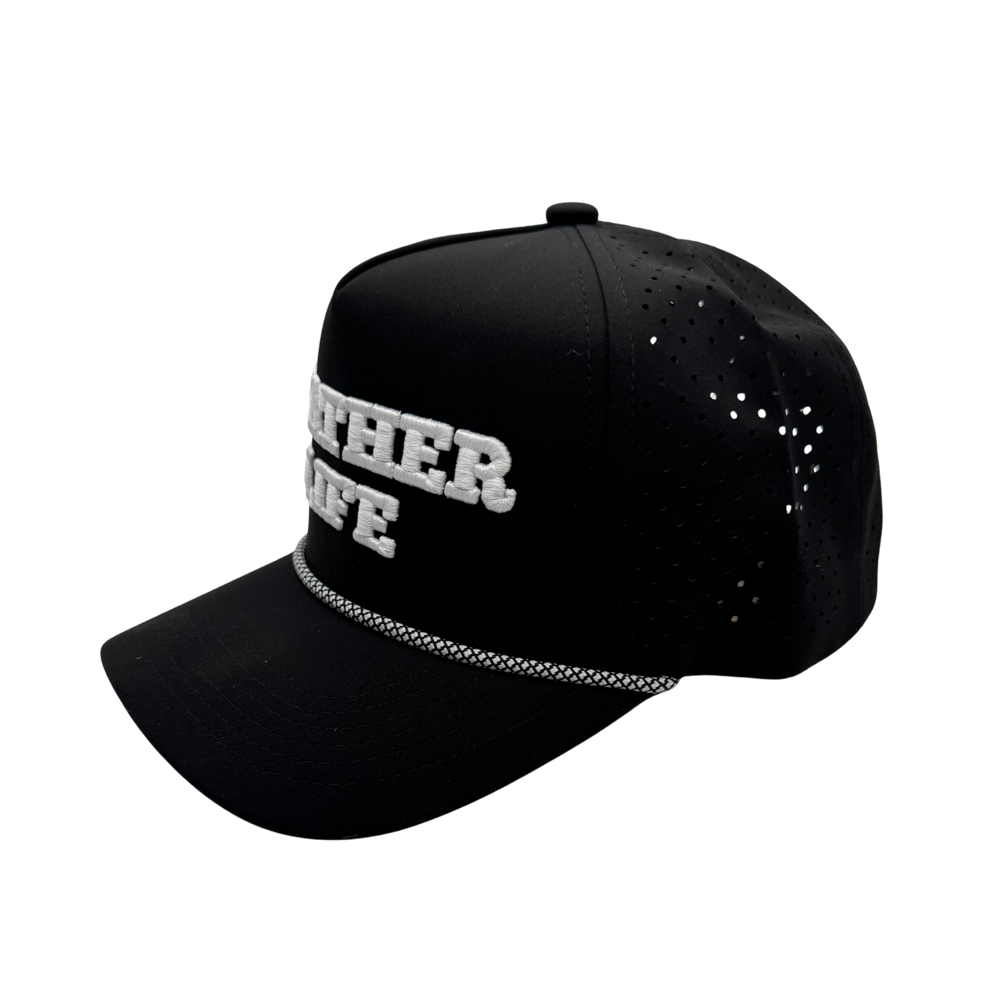 Leather Life Puff Embroidery - Black