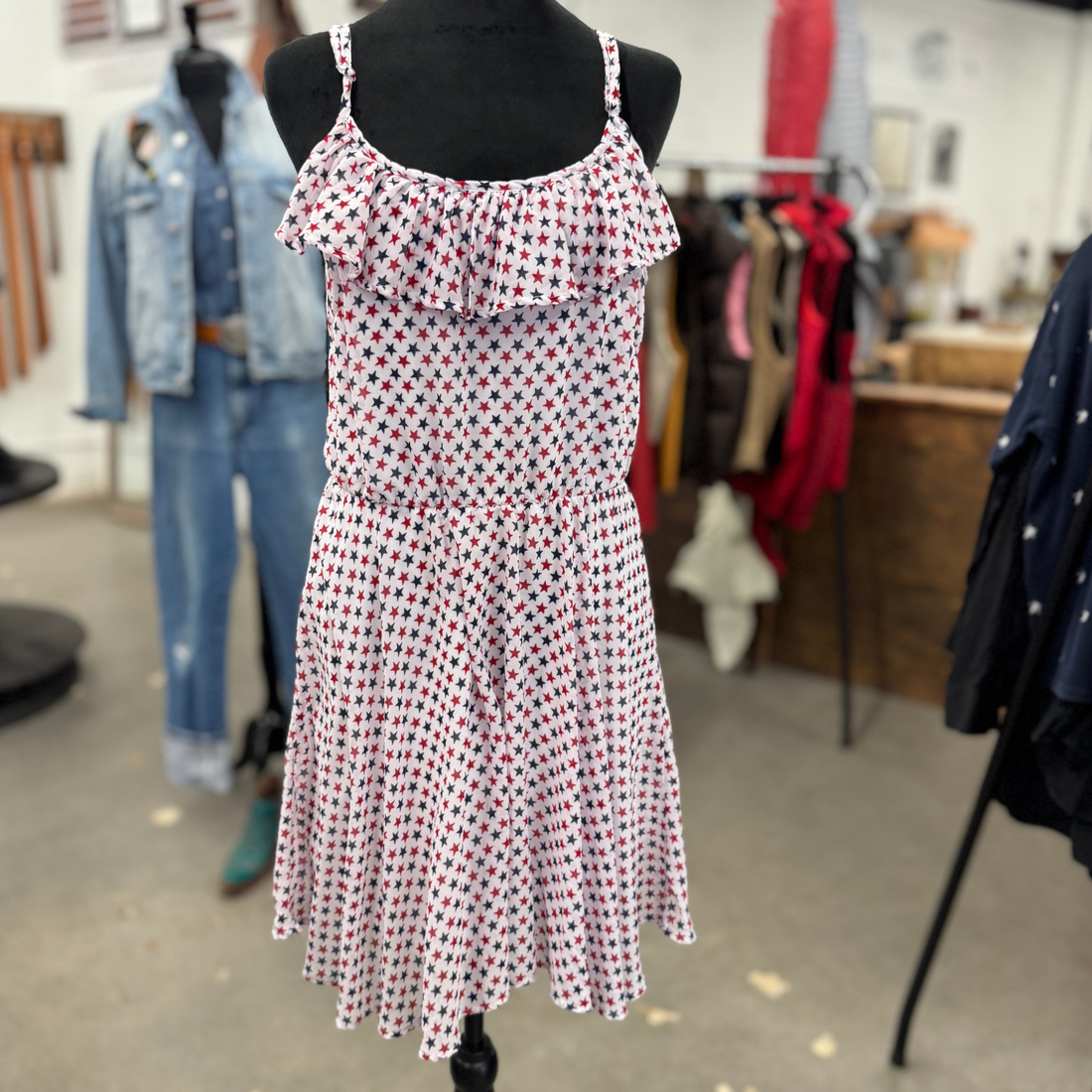 Red, White & Blue Star Dress