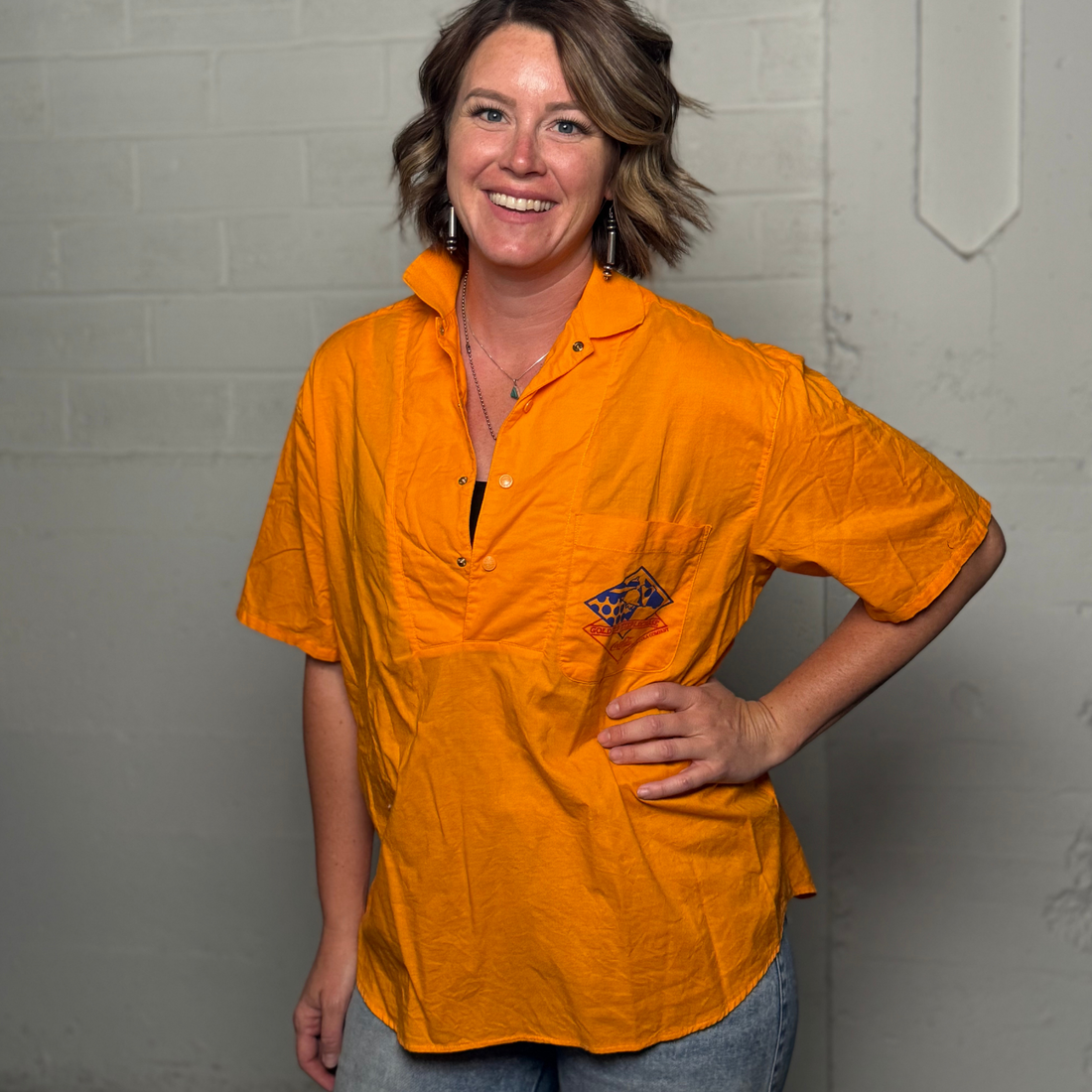 Vintage 1980s Coca-Cola Gold Cup Steeplechase Shirt - Orange Pop Art Polo Size Small