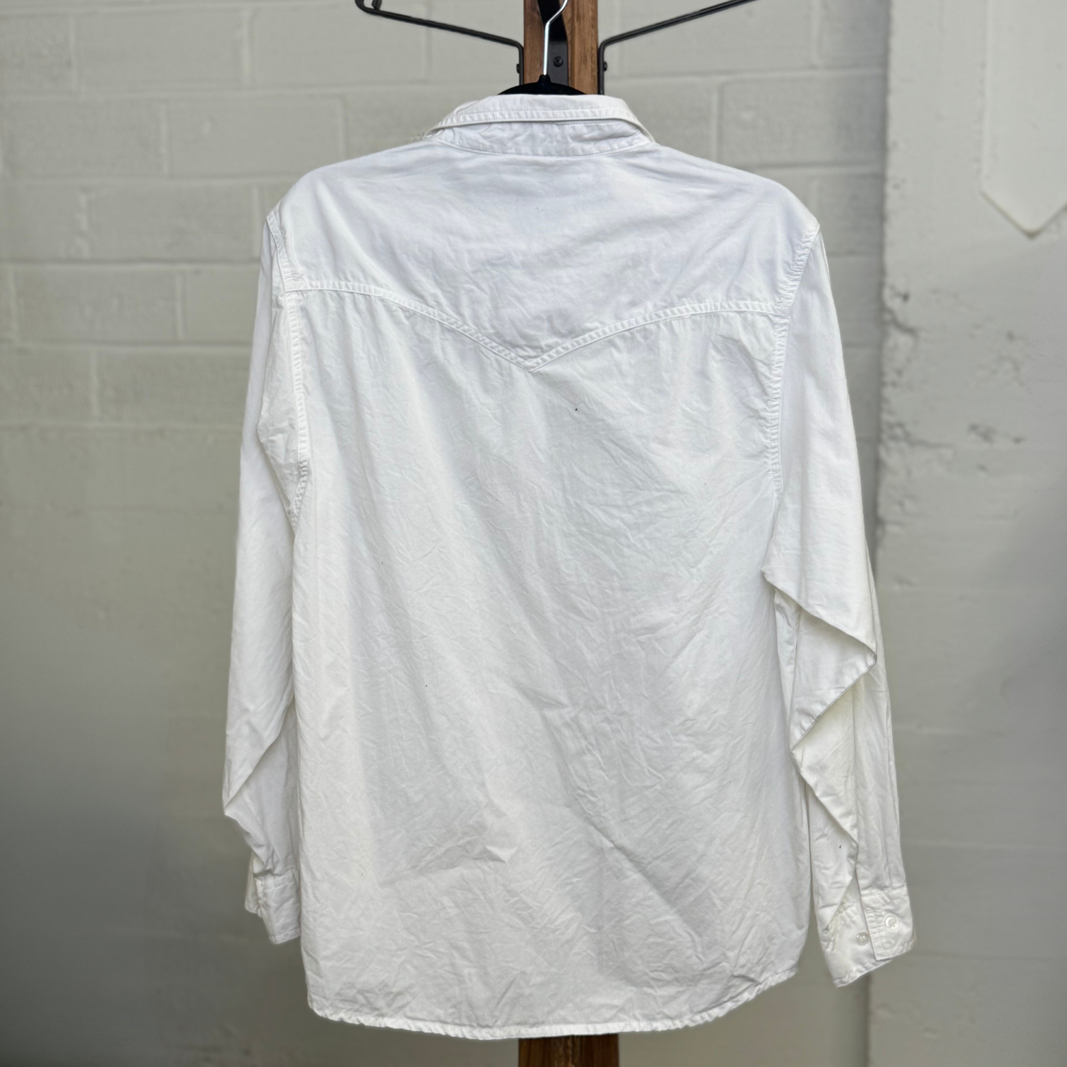 Vintage 1980s Silver Lake White Embroidered Western Blouse