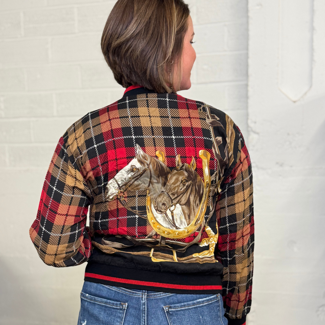 Vintage Ali Miles Petite Plaid Bomber Jacket – Made in USA