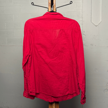 Vintage 2000s Overdrive Red Western Shirt with Studded Pockets