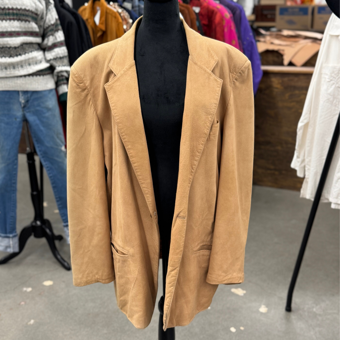 Vintage 70s Remy Tan Leather Blazer