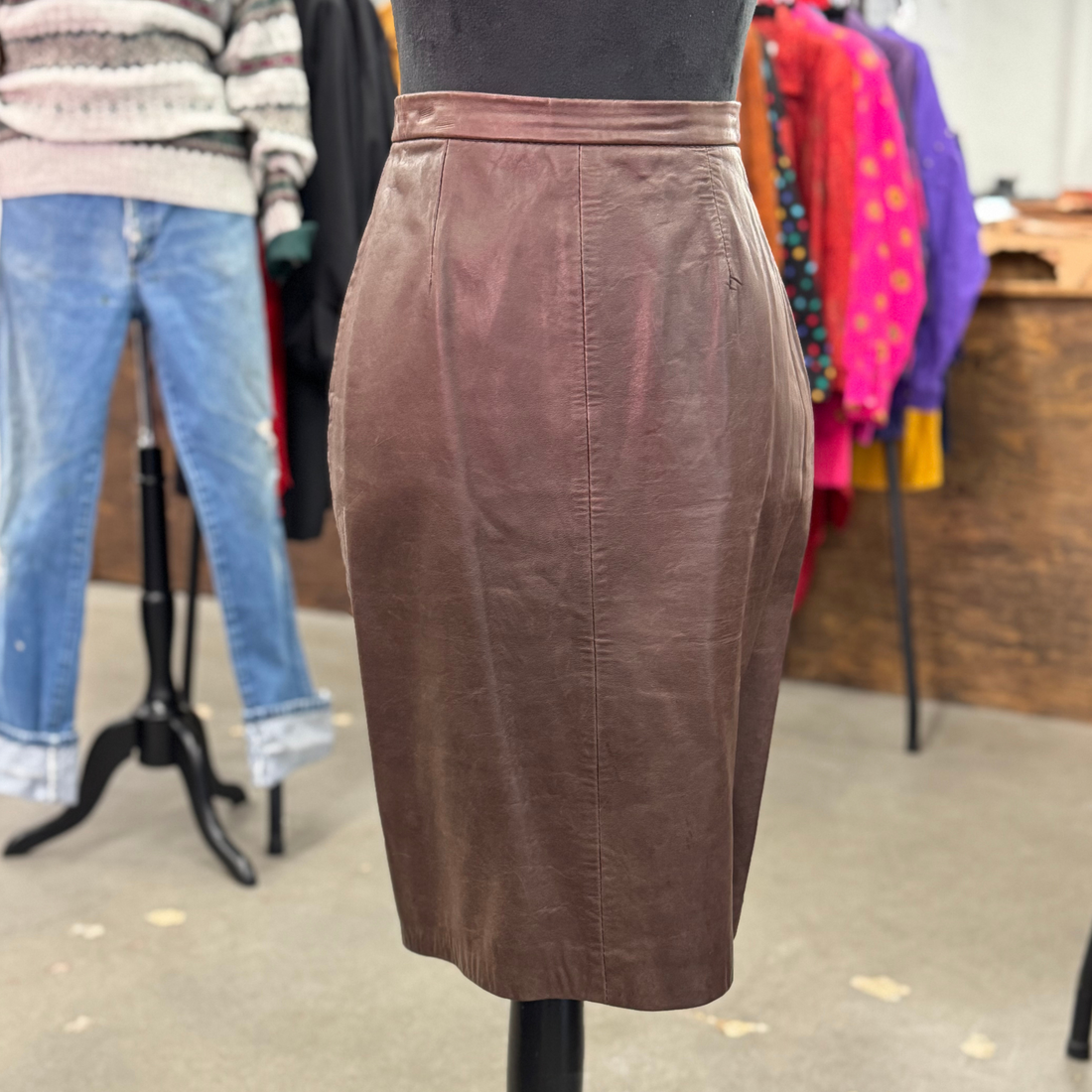 Vintage 80s Michael Hoban North Beach Leather Skirt