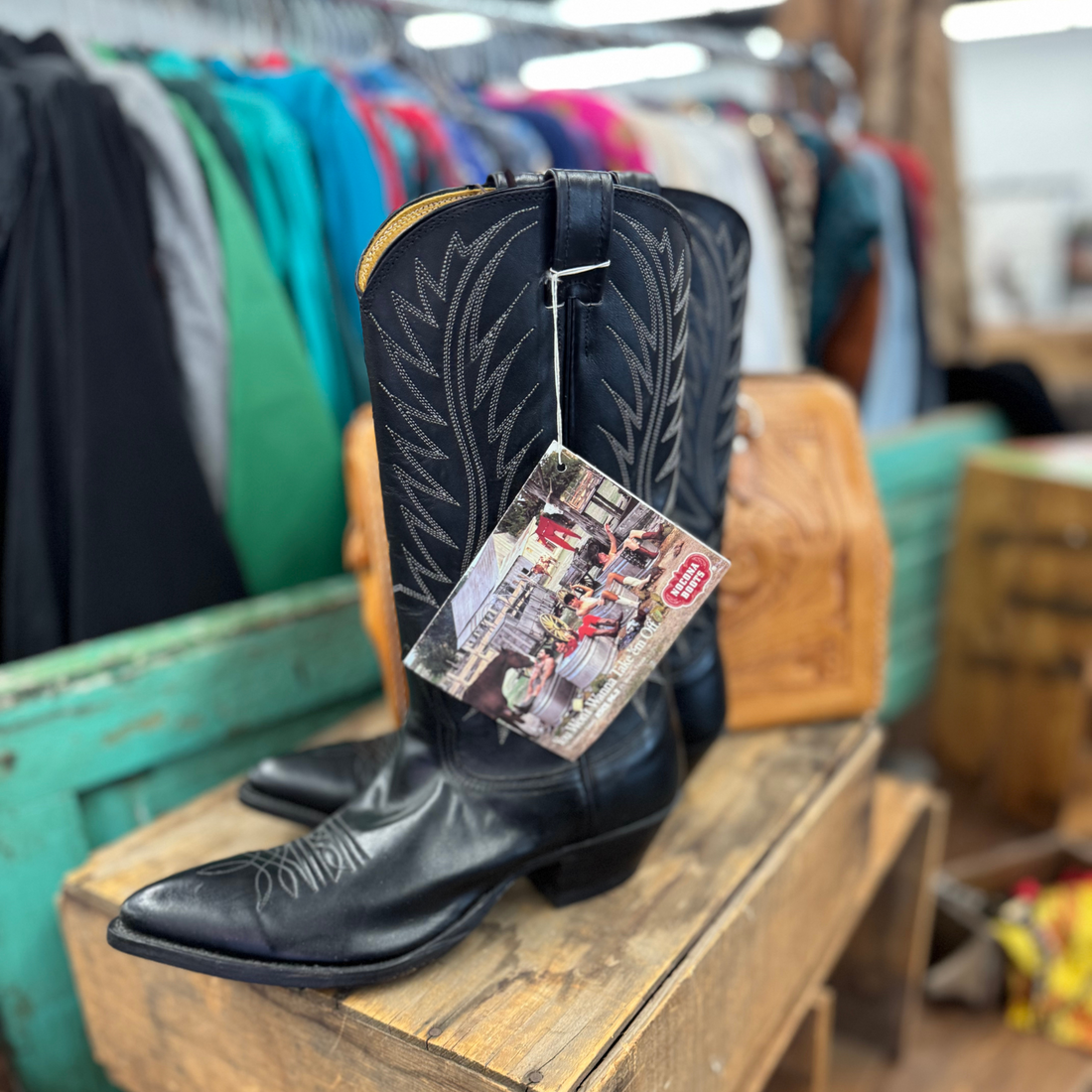 Vintage Black Nocona Cowboy Boots