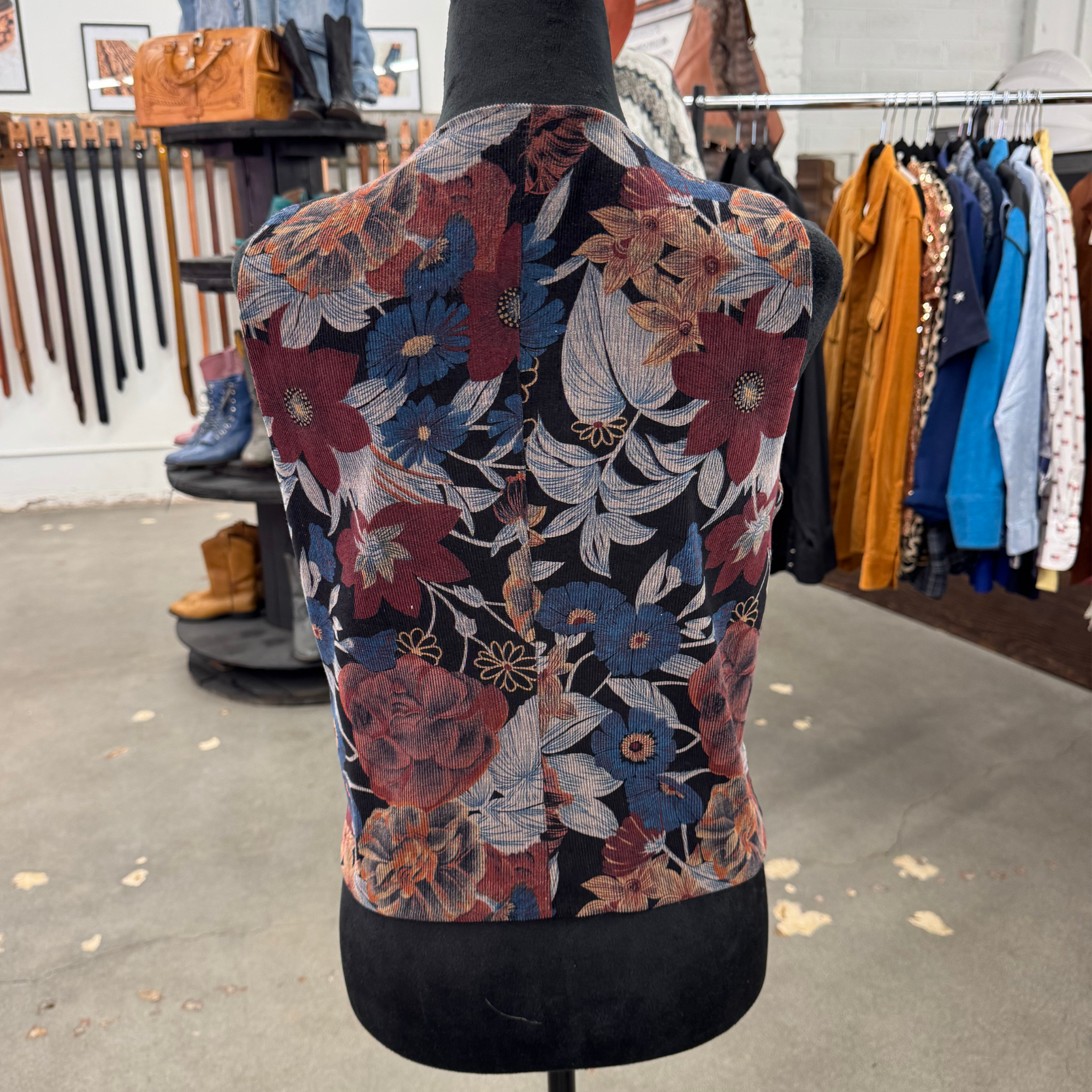 Vintage Corduroy Flower Vest
