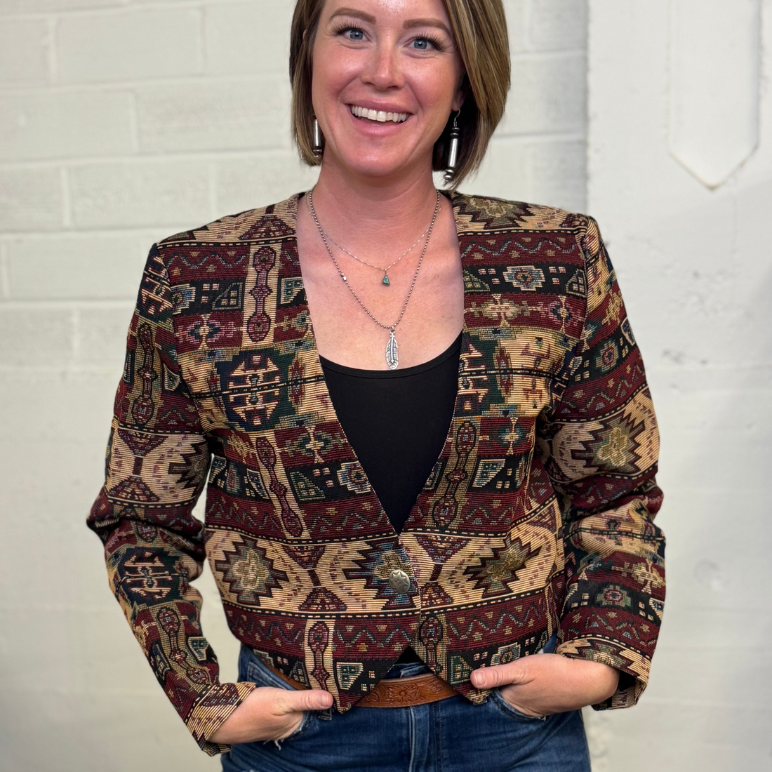 Vintage Country Gal Southwestern Tapestry Jacket – Made in USA