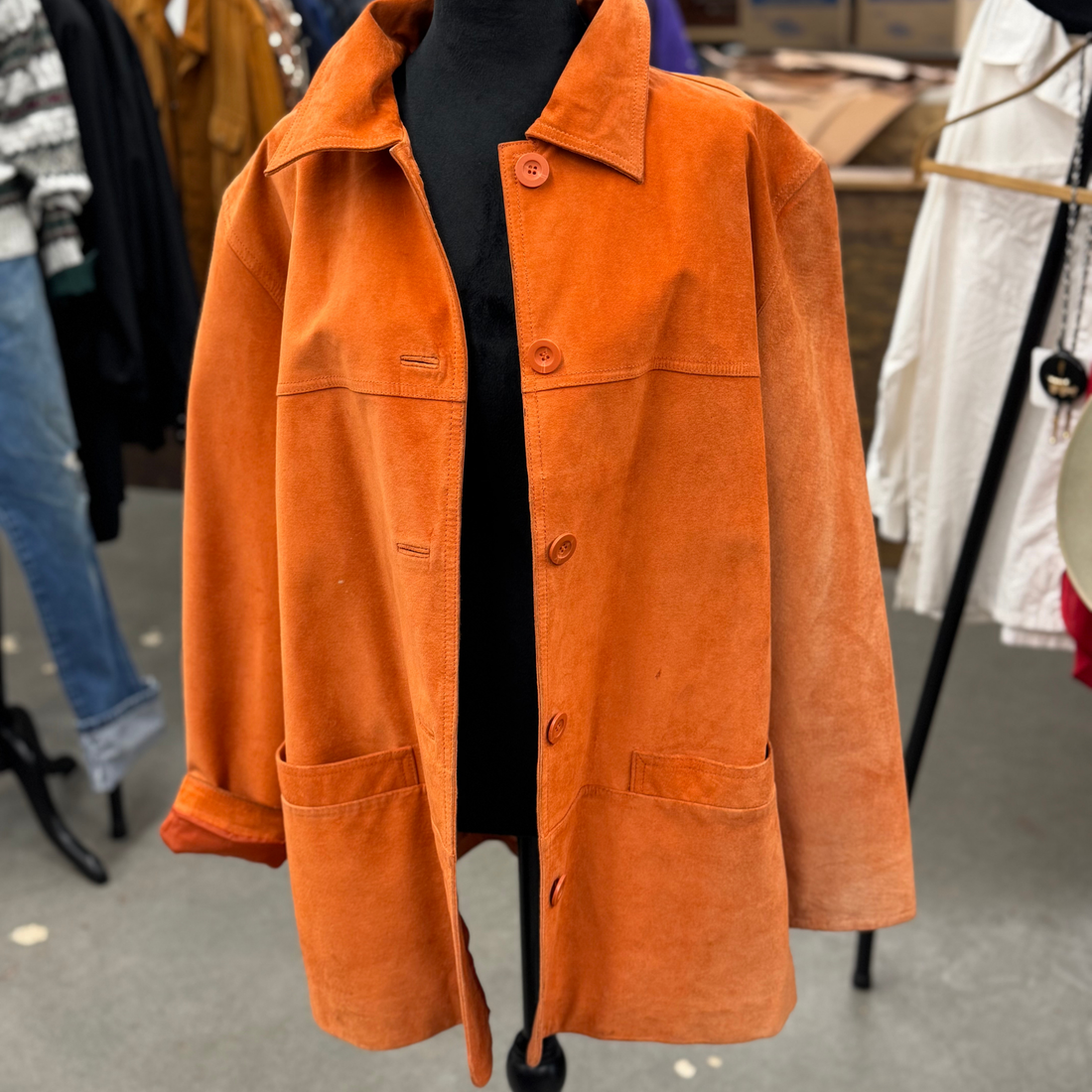 Vintage Orange Suede Coat