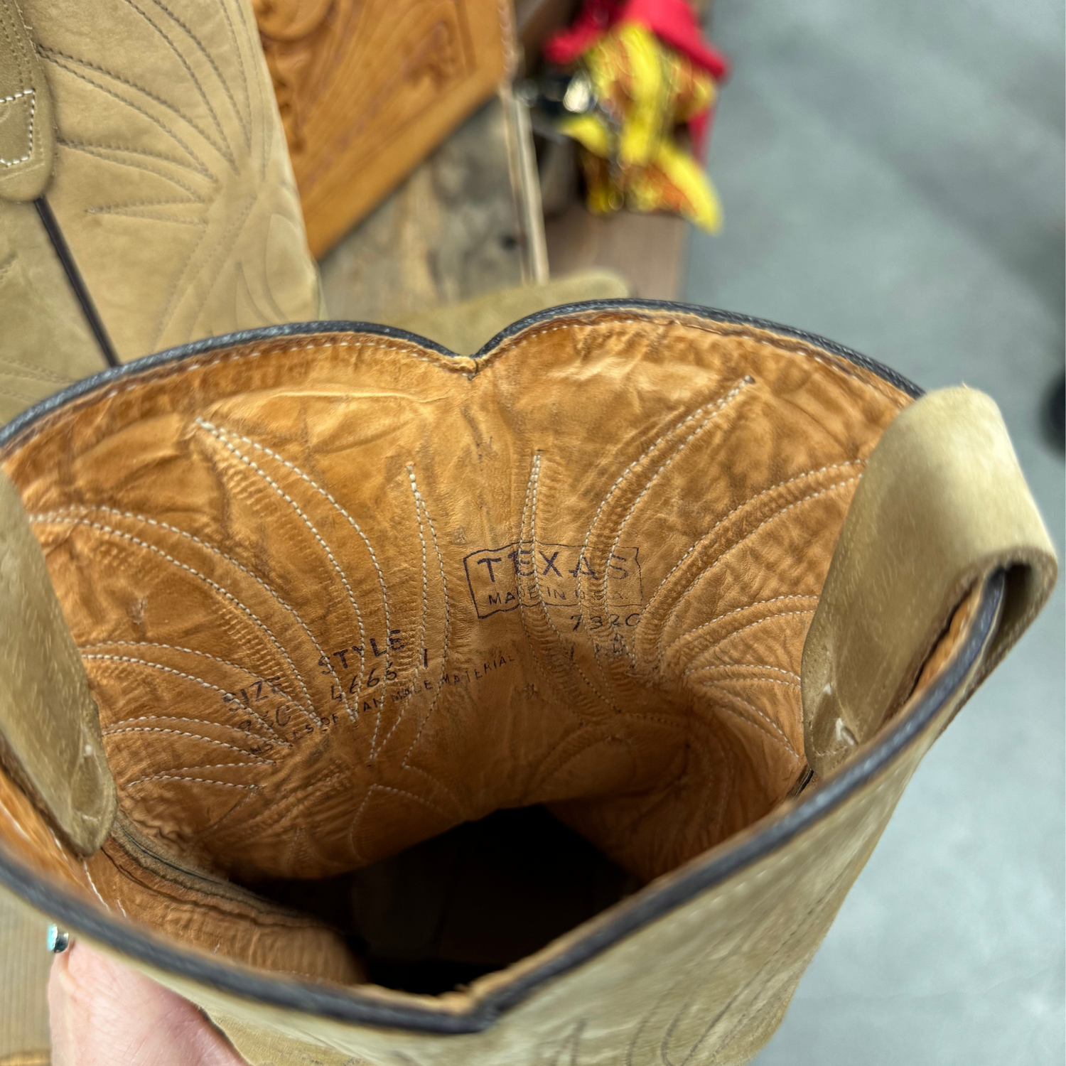 Vintage Tan Texas Boot Co Cowboy Boots
