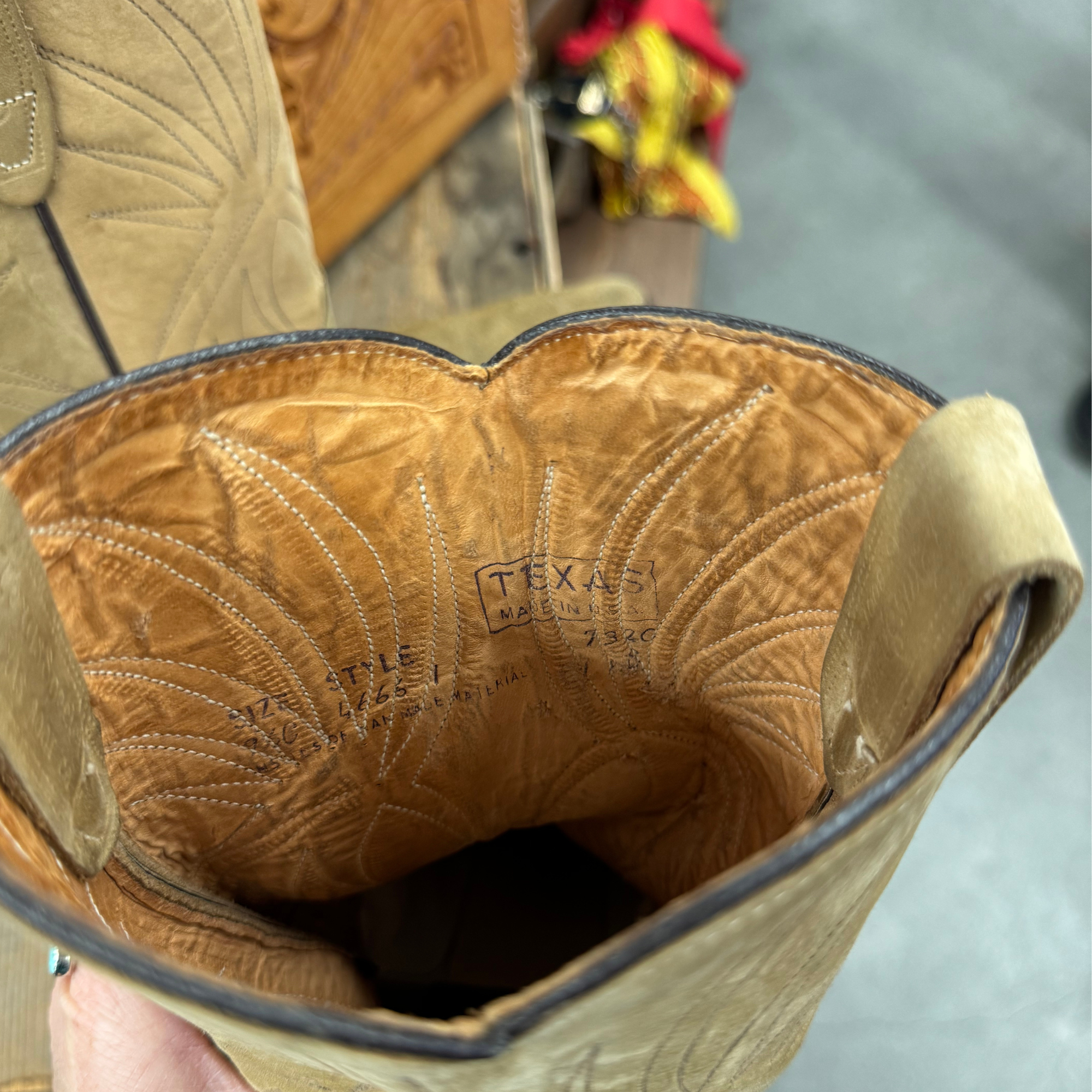 Vintage Tan Texas Boot Co Cowboy Boots