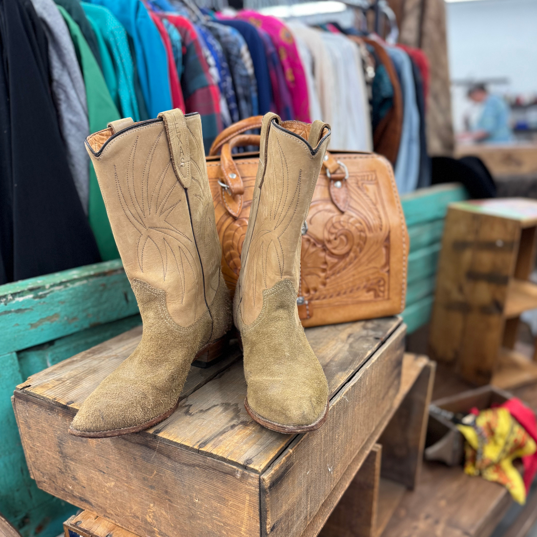 Vintage Tan Texas Boot Co Cowboy Boots