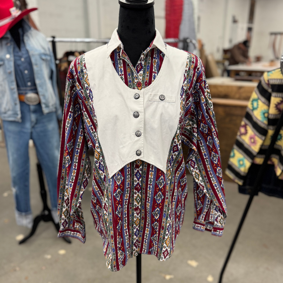 Vintage Panhandle Slim Western Shirt – Made in USA – Size Small – 100% Cotton